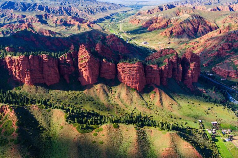 Жети-Огуз — Семь Быков вид с дрона